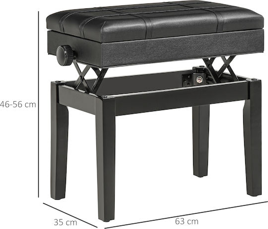 HomCom Scaun Pian Reglabil L56xW56xH56-56cm