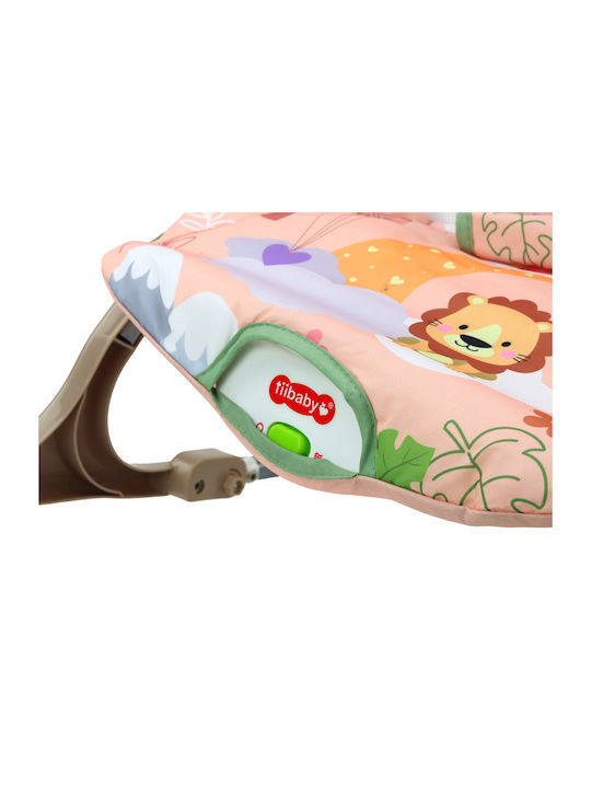 Lean Toys Ηλεκτρικό Relax Μωρού Lion με Μουσική και Δόνηση Ροζ