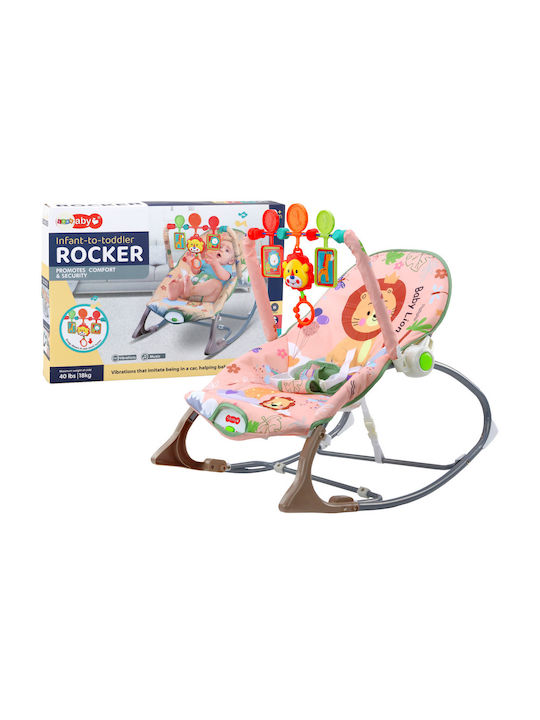 Lean Toys Ηλεκτρικό Relax Μωρού Lion με Μουσική και Δόνηση Ροζ