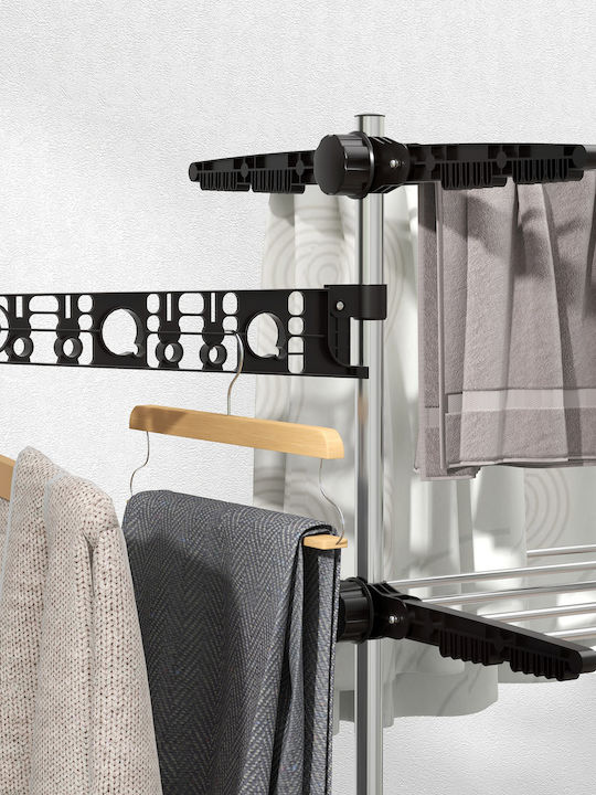 HomCom Stainless Steel Folding Floor Clothes Drying Rack 142x55cm