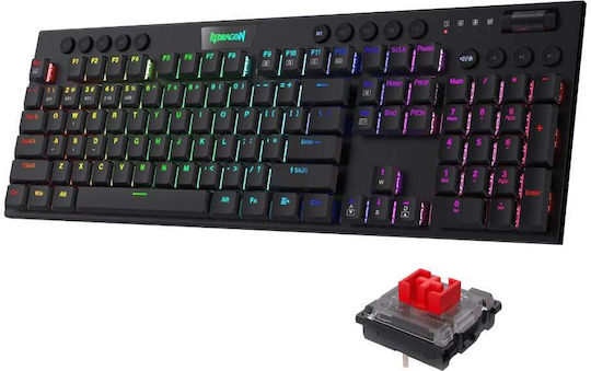 Redragon HORUS PRO Ασύρματο Gaming Πληκτρολόγιο με Custom Red διακόπτες και RGB φωτισμό (Αγγλικό US)