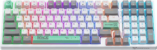 Onikuma G38 Gaming Mechanical Keyboard Tenkeyless with Custom Brown switches and Illuminated keys (English US) White