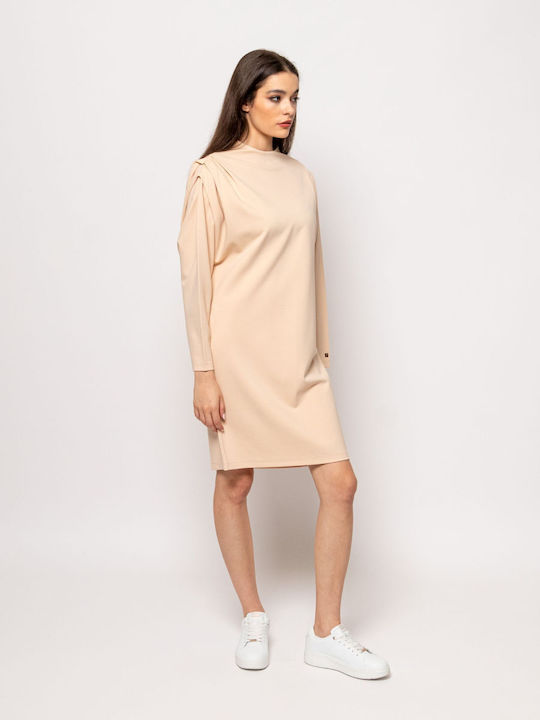 Heavy Tools Midi Kleid Cream