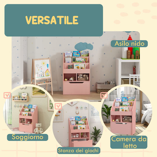 Bücherregal Wandhalterung Rosa 60x29.9x90cm