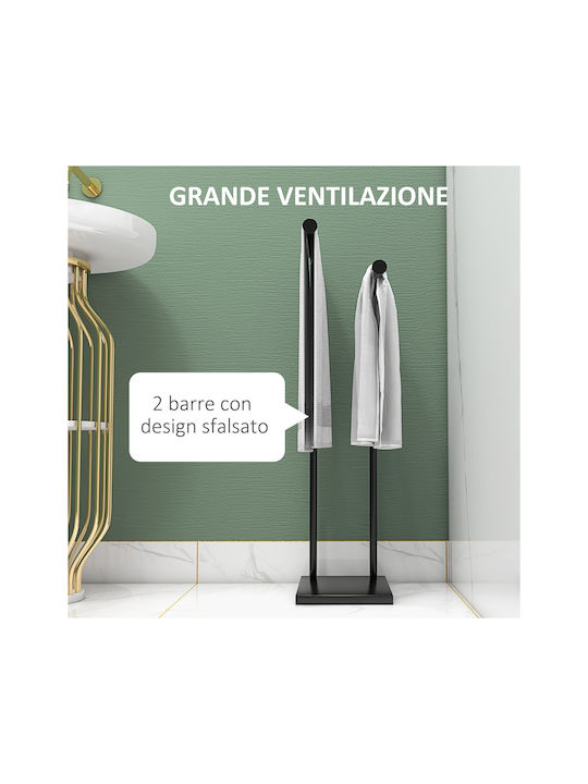 HomCom Single Wall-Mounted Bathroom Hook ​13x13cm Black