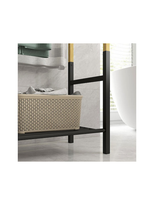 HomCom Ράγα Μπάνιου Μονή Επιτοίχια με Βίδες ​45x45cm Μαύρη