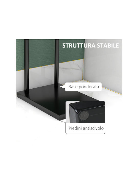 HomCom Single Wall-Mounted Bathroom Hook ​13x13cm Black