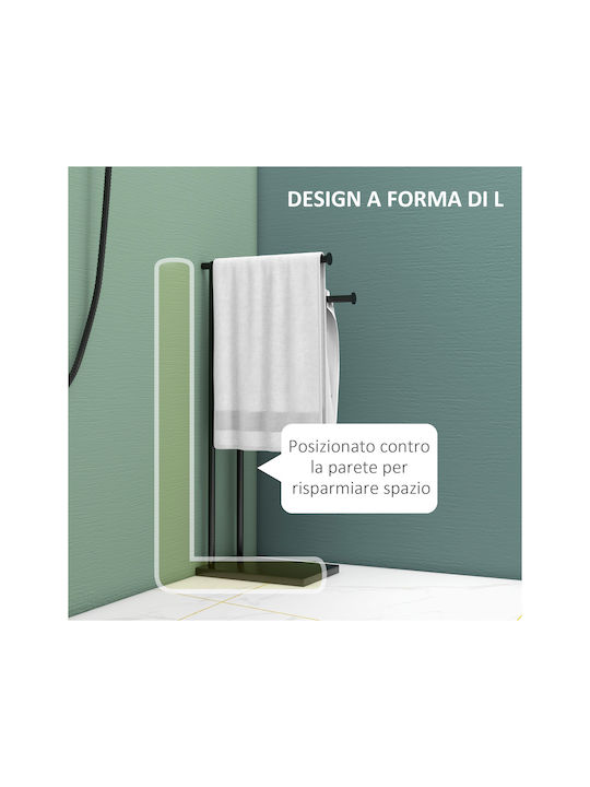 HomCom Single Wall-Mounted Bathroom Hook ​13x13cm Black