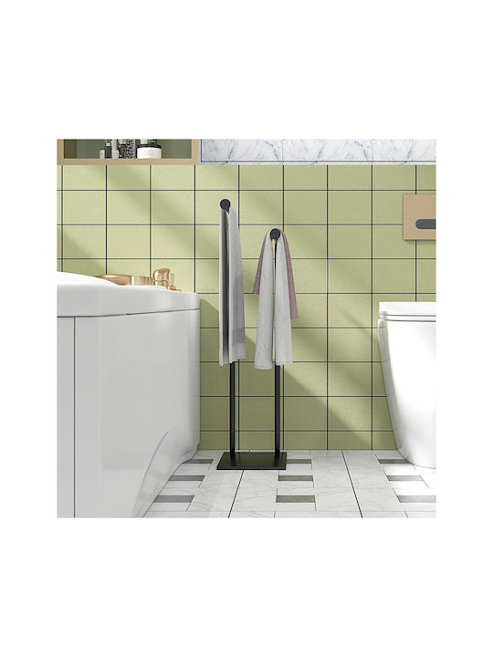 HomCom Single Wall-Mounted Bathroom Hook ​13x13cm Black