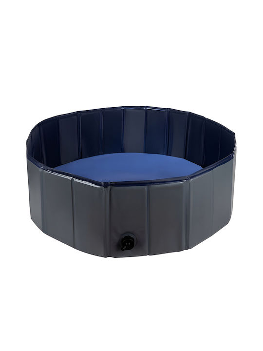Collapsible Pet Pool Zola Solid Side Walls 100x30 Cm Grey