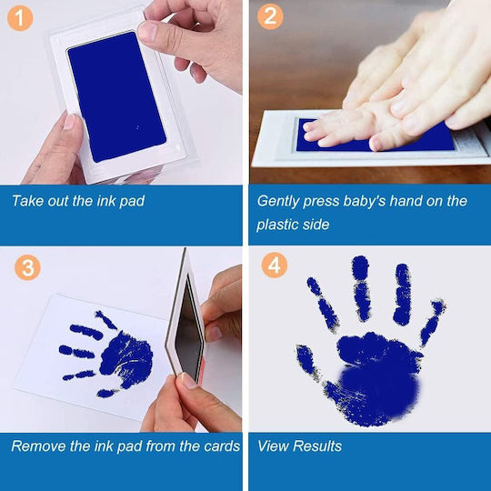 Foot Hand Print Kit Ink Zola Blue Ink Print Size 9x5.5 Cm