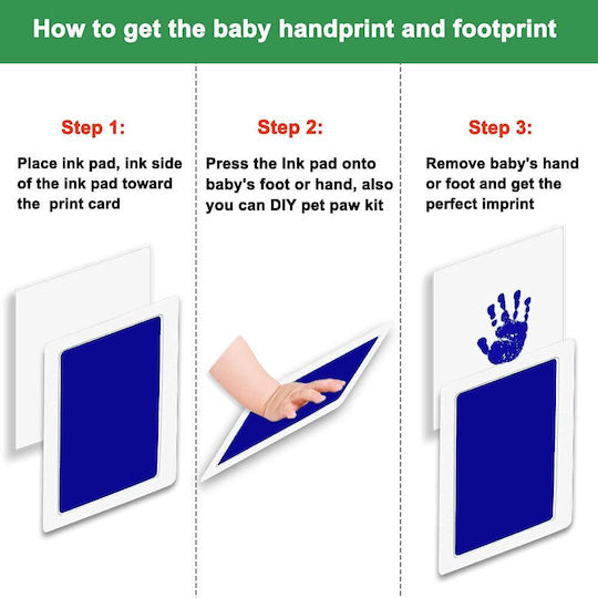 Foot Hand Print Kit Ink Zola Blue Ink Print Size 9x5.5 Cm