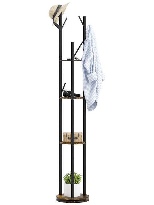 HomCom Cuier de podea din Lemn Maro 30x30x175cm