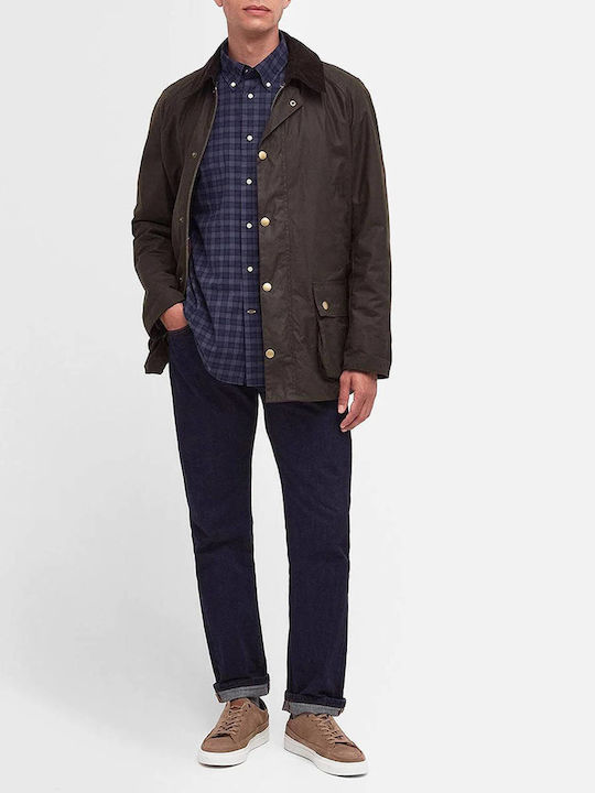 Ashby Wax Jacke Dark Olive Green