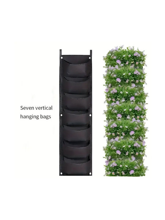 Suport Vertical pentru Flori din Textil Zola cu 7 Buzunare Perfect pentru Plante Aromatice și Suculente Lungime Totală 10