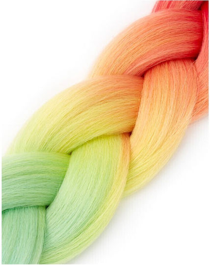 Synthetic Hair Extension Braiding Zola Ombre Red Yellow Blue 60 Cm