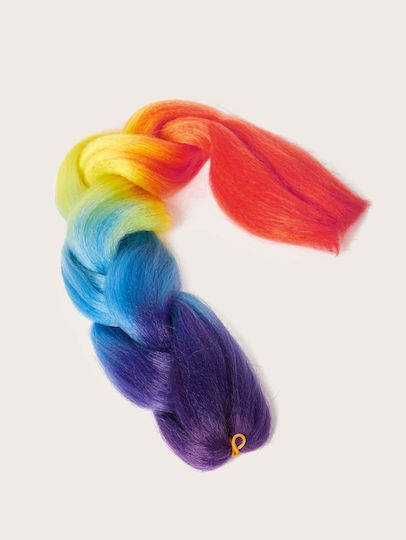 Synthetic Hair Extension Braiding Zola Ombre Red Yellow Blue 60 Cm