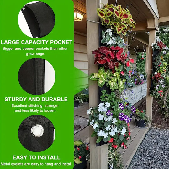 Vertical Textile Flower Holder Zola 7 Pockets Perfect Herbs Succulents Total Length 10