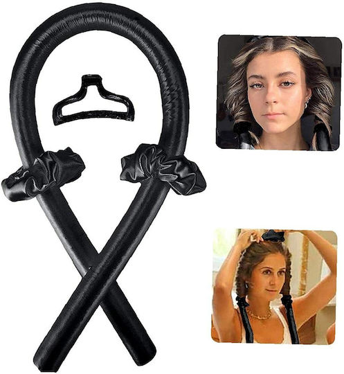 Set de ondulare a părului Zola fără căldură, spumă moale, accesorii incluse, lungime 100 cm, negru