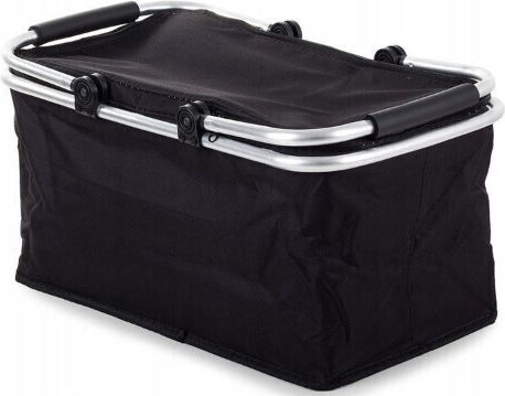 Geantă frigorifică Zola pentru picnic, depozitare alimente, mânere din plastic, aluminiu, negru, 48x28x22 cm