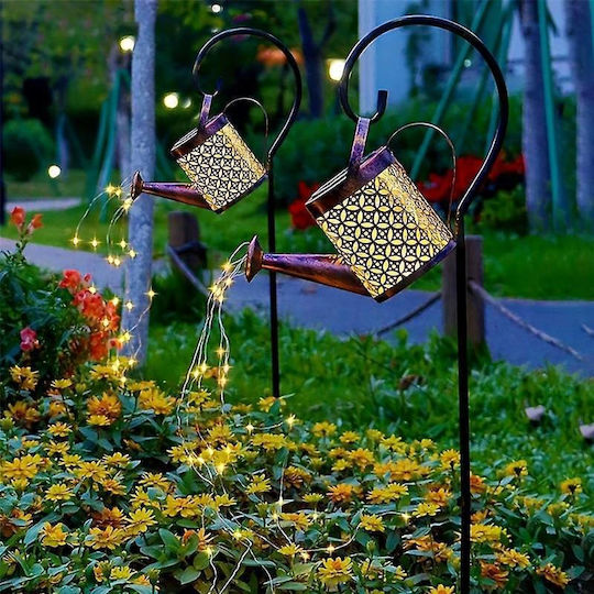 Lampă decorativă solară Ubx Stropitoare de apă Lumină curgătoare 60 LED-uri Lumină alb cald