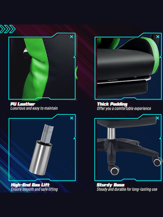 Vinsetto Геймърски стол с подлакътник Black / Green
