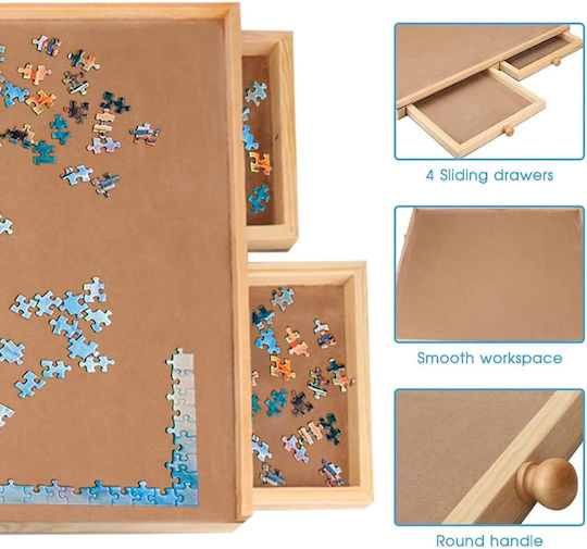 Puzzle Table 4 Drawers Zola Surface Enough 1500 Pieces Pine Mdf Board 90.5 X 68 X 4