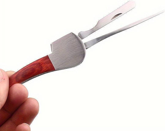 3-in-1 Tobacco Pipe Tool Tamper+Scraper+Needle Wood Steel