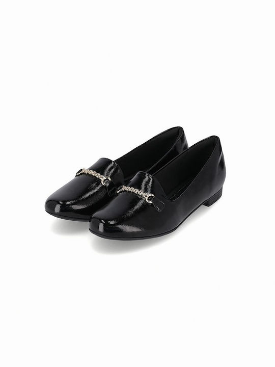 Piccadilly Patent Leather Women's Moccasins in Black Color