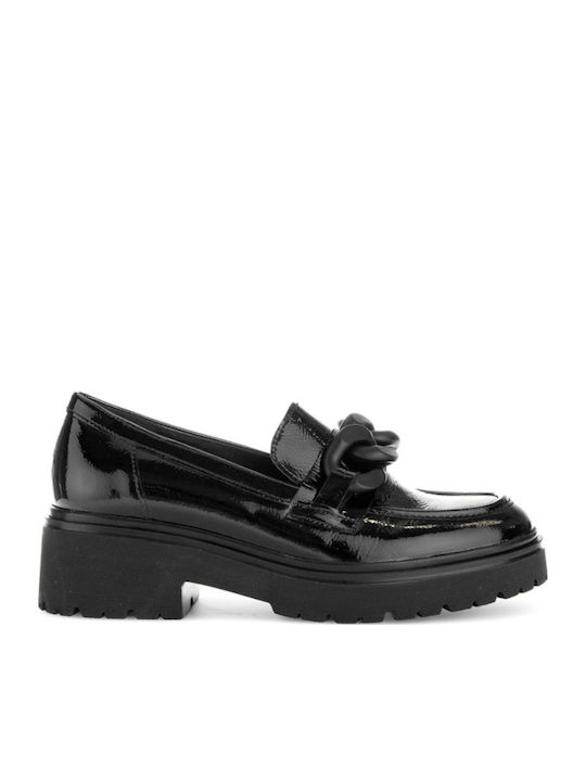 Δερμάτινα Γυναικεία Loafers σε Μαύρο Χρώμα