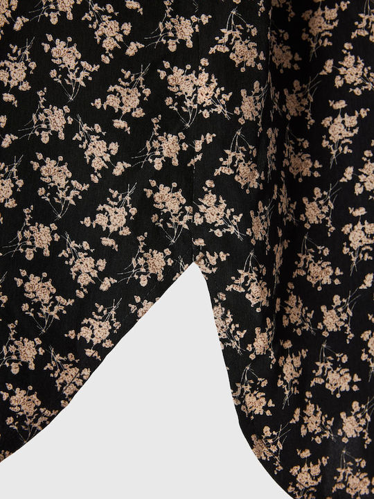 Women's Floral Long Sleeve Shirt Black