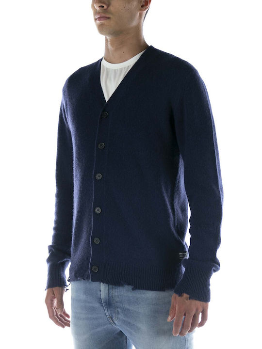 Replay Men's Cardigan with Buttons Blue