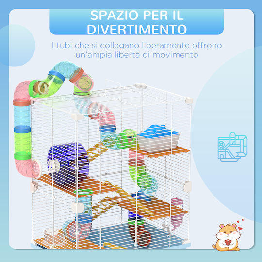 Pawhut Rodent Cage 46x30x58cm