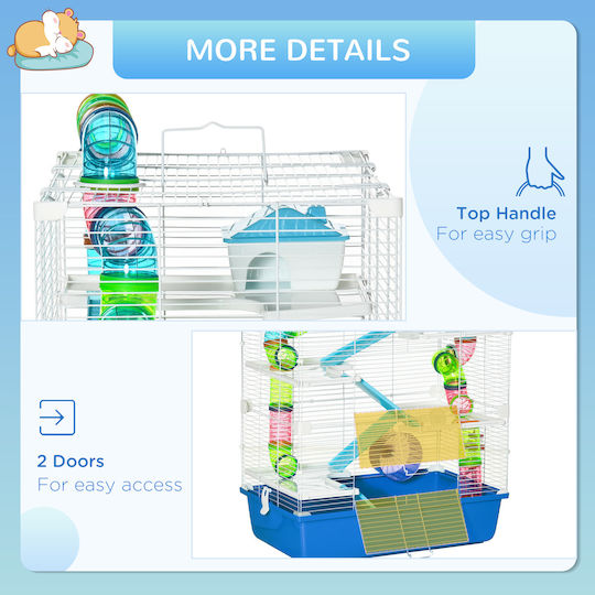 Pawhut Rodent Cage 59x36x69cm