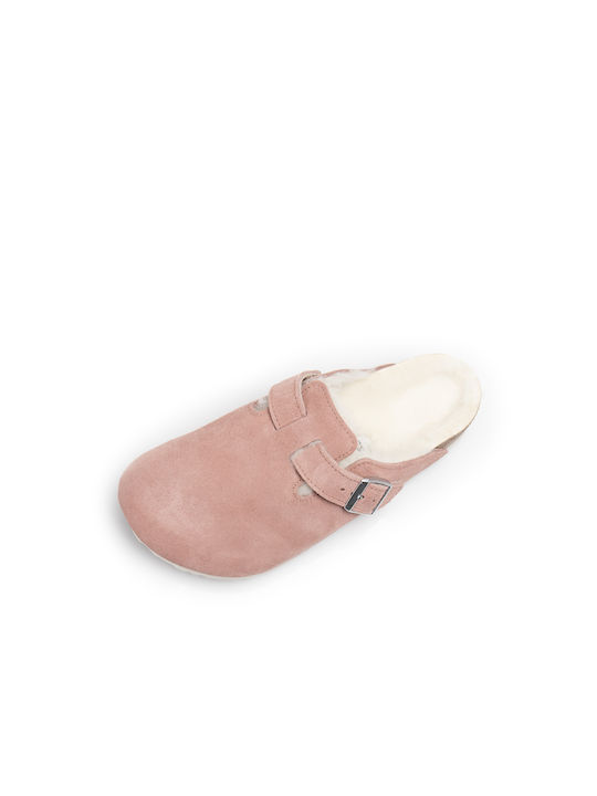 Birkenstock Shearling Closed Women's Slippers With fur in Pink color