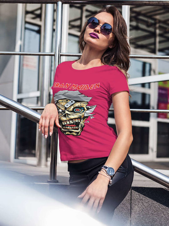 Poster Tricou Iron Maiden Fuchsia Bumbac