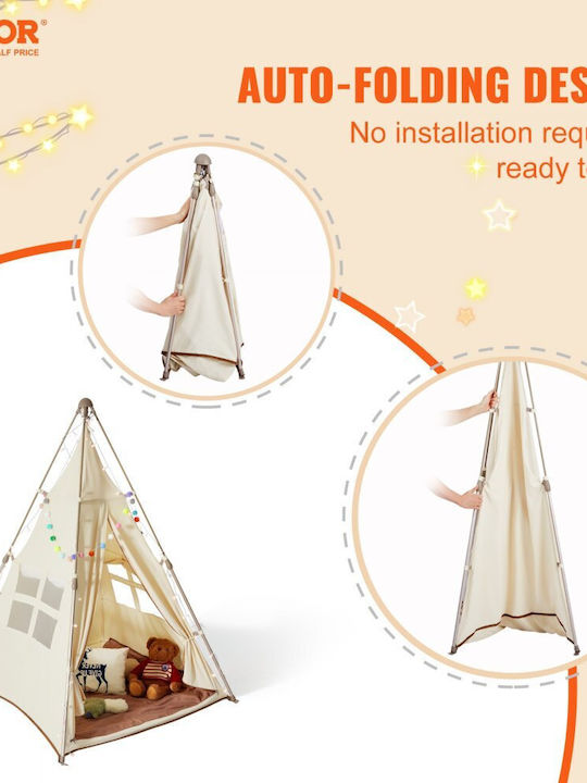 Vevor Kids Indian Teepee Play Tent Orange