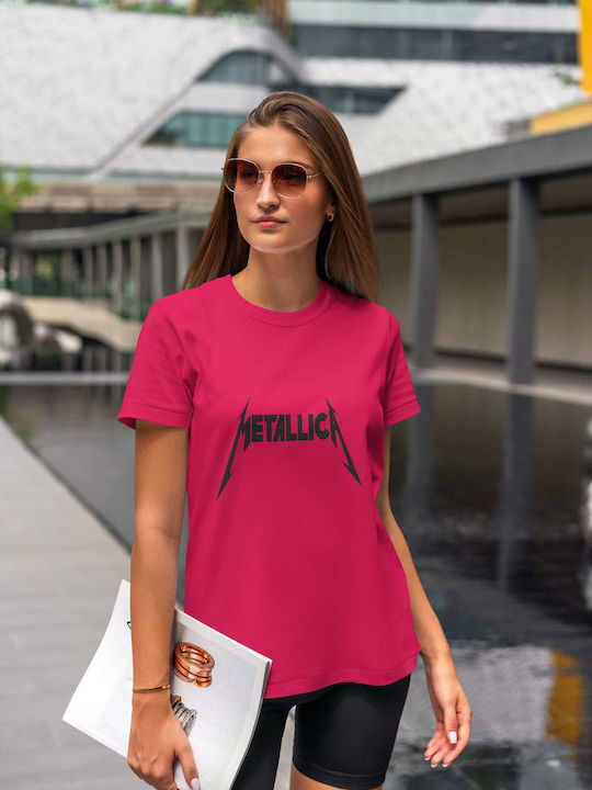 T-shirt Metallica Fuchsie Baumwolle