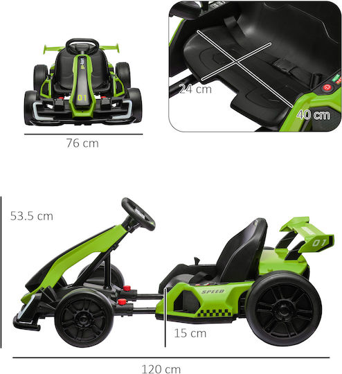 Go Kart Μονοθέσιο 24 Volt Πράσινο για 6+ Ετών