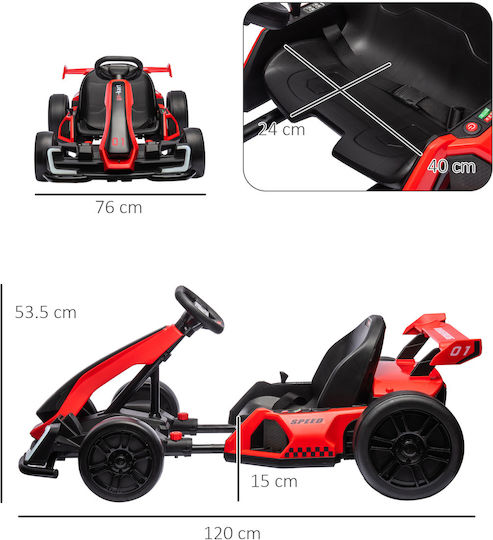 Go-Kart Einsitzer Mit Fernbedienung 24 Volt Rote Für 6+ Jahre