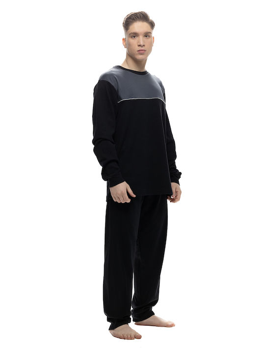 Galaxy Men's Winter Pajama Blouse Black