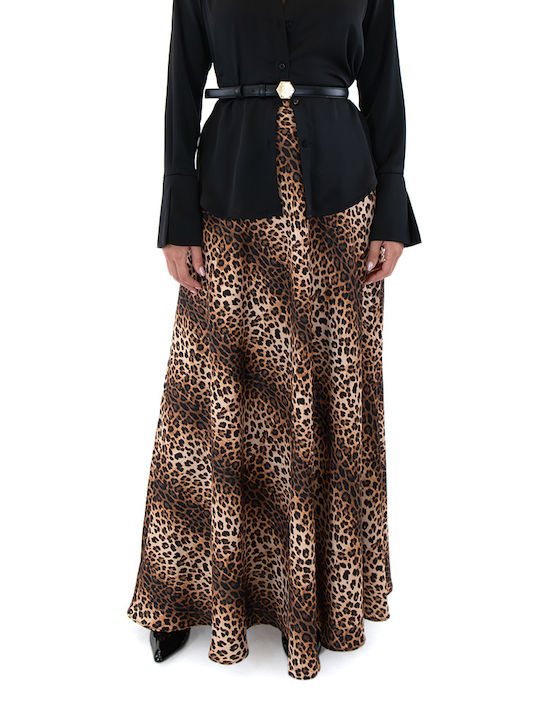 Twenty 29 Fustă Maxi Leopardul Brown, Black, Beige