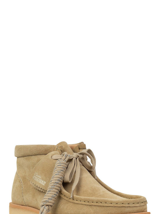 Clarks Wallabee Men's Suede Boots Beige