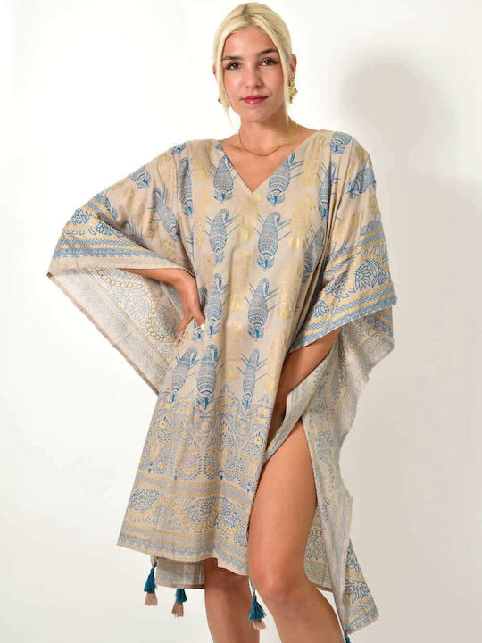 Potre Damen Kaftan Strand Beige