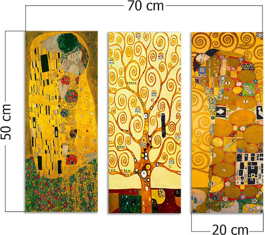 HomeMarkt Triplu Tablou Lemn 50x60cm