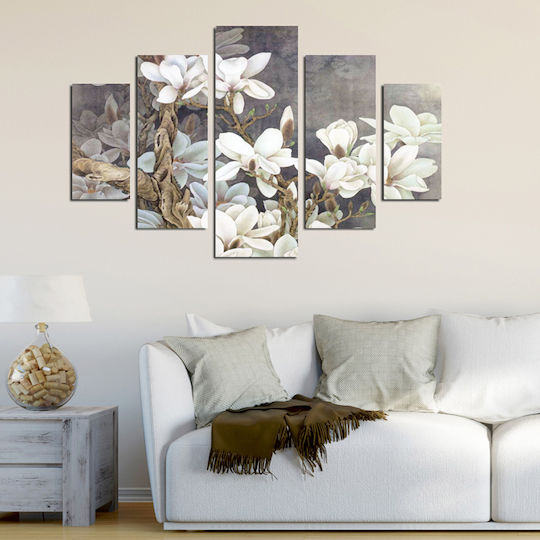 HomeMarkt Magnolia Kobus De cinci ori Tablou Lemn 56x82cm
