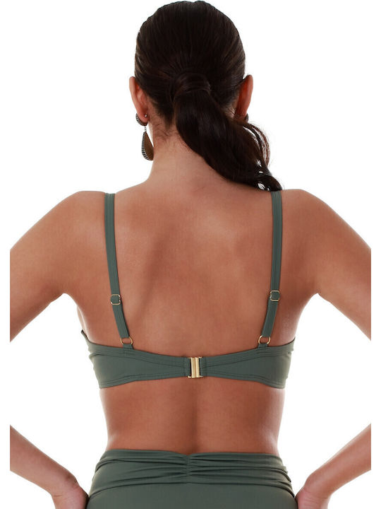 Underwire Bikini Bra with Adjustable Straps Khaki