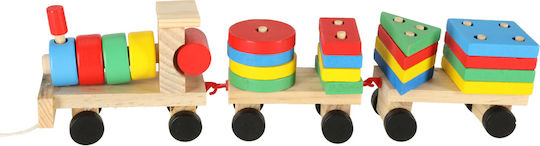 Train Queue Wooden Locomotive Blocks Sorting Puzzle Skill Game 30cm