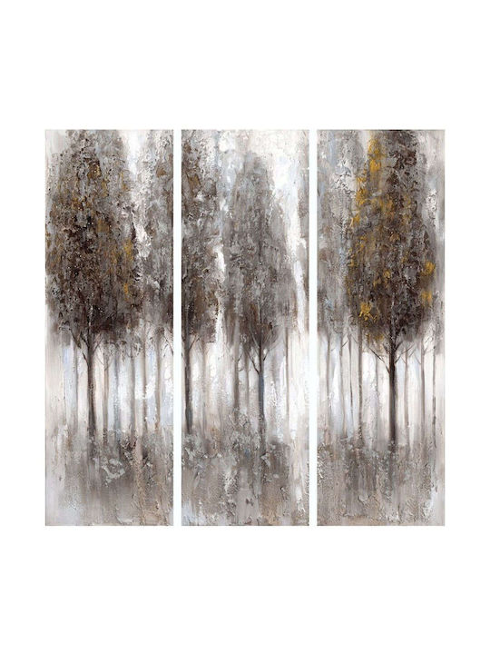 InTheBox Bossen Threefold Painting on Canvas Black/White 90x90cm