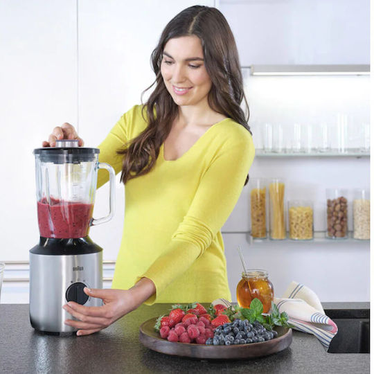 Braun PowerBlend 3 Blender with Glass Jug 600 ml 800W Silver